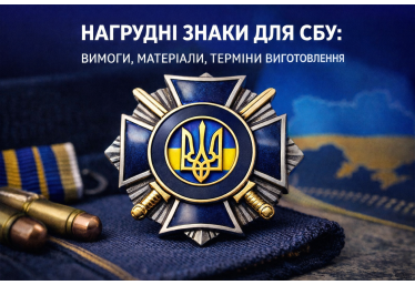 Нагрудні знаки для СБУ: вимоги, матеріали, терміни виготовлення