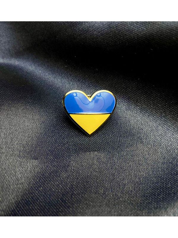 Значок "Серце" любов до України 20х17мм (15013)