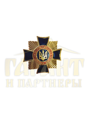 Нагрудний знак "Всеукраїнське козацьке військо" (позолота) 45х45мм (00548)