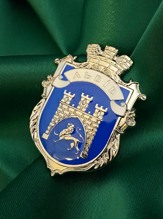 Значок герб Львів 39х30х2.5 мм (01977)