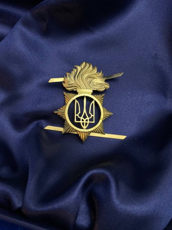 Беретний знак "НГУ з полум'ям" 62х45х3 мм (25322)