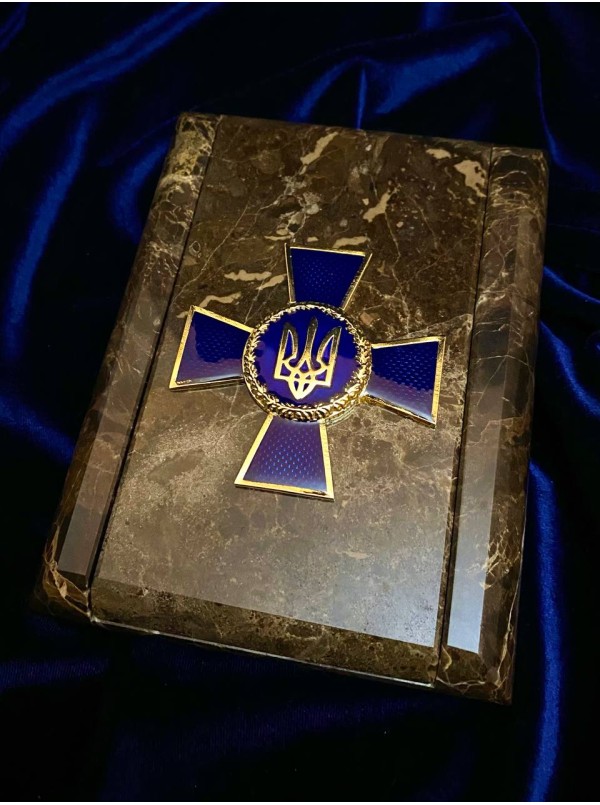 Мармурова плакетка "СБУ К"  60х32х2,5 мм (19291)
