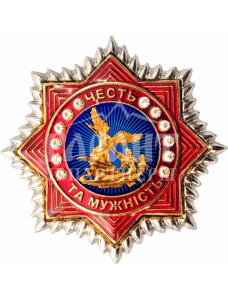 Нагрудний знак патріота України "Честь та мужність" 49,5*49,5 мм  (21276)