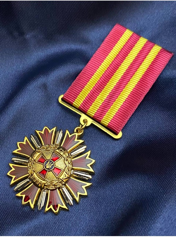 Нагрудний знак «За заслуги перед ЗСУ» (відомча нагорода) 36,5х39х3,0 мм (00727)