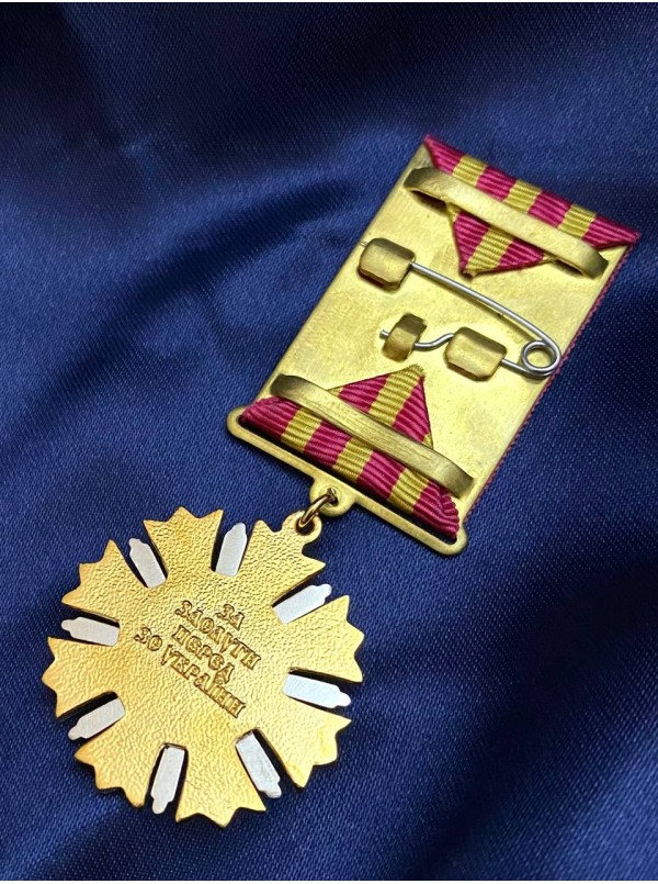 Нагрудний знак «За заслуги перед ЗСУ» (відомча нагорода) 36,5х39х3,0 мм (00727)