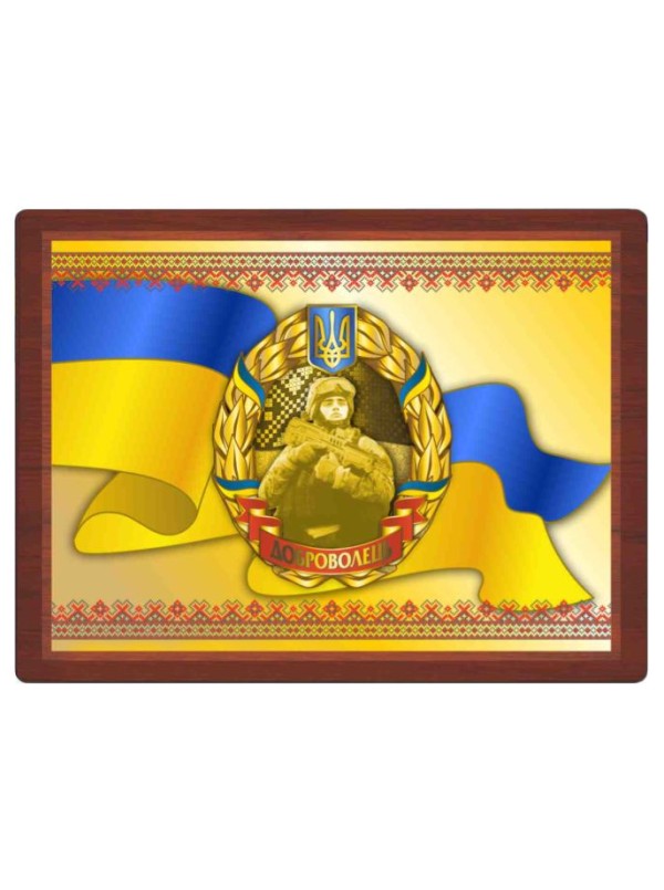 Сувенірна плакетка "Доброволець" (23931)