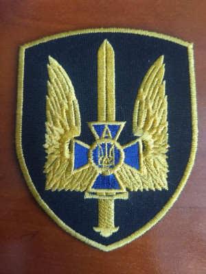 Шеврон СБУ Альфа чорний форма щита з липучкою (23936)