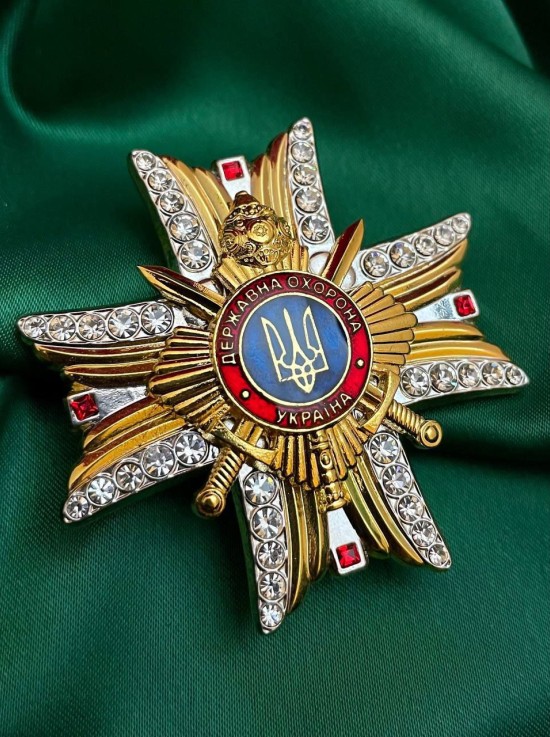 Нагрудний знак "Діамантовий Хрест" УДО 50х50х2,5мм (33736)