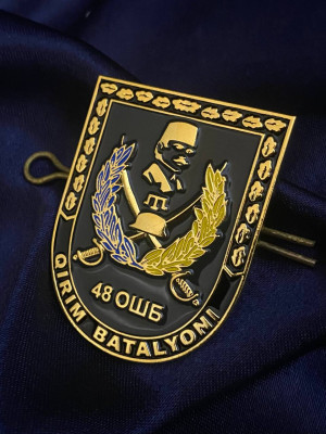 Беретний знак "48 ОШБ ім.Номана Челебіджіхана"№1_50х39мм (39349)