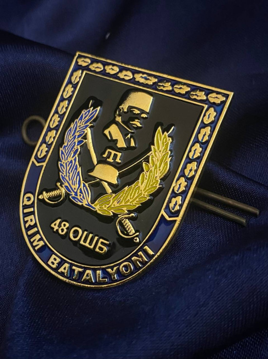 Беретний знак "48 ОШБ ім.Номана Челебіджіхана"№2_50х39мм (39350)