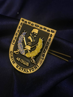 Беретний знак "48 ОШБ ім.Номана Челебіджіхана"№3_50х39мм (39351)
