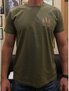 Футболка олива don’t push the horses з шевроном Альфа (40680)