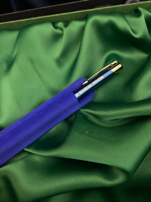 Футляр для ручки велюр синій (33174)