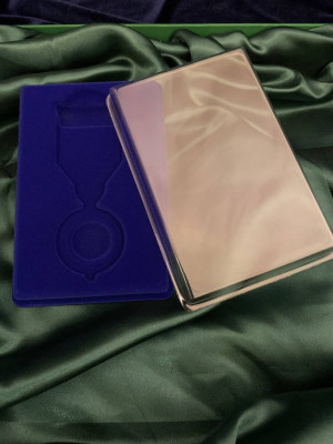 Футляр флокований синій для медалі д35мм з пошивною колодкою_84х125мм (36431)