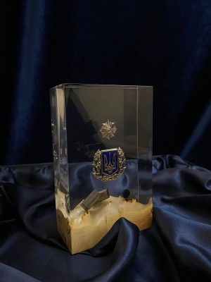 Кристал сувенірний "Національна поліція Генерал 3-го рангу" з епоксидної смоли(41063)