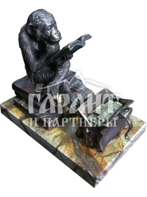 Мавпа з книгою Статуетка з бронзи (18857)