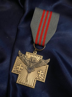 Медаль "Відзнака командира 54 ОРБ "Хрест розвідника За бойові заслуги" 3 ст_43х46мм (38901)