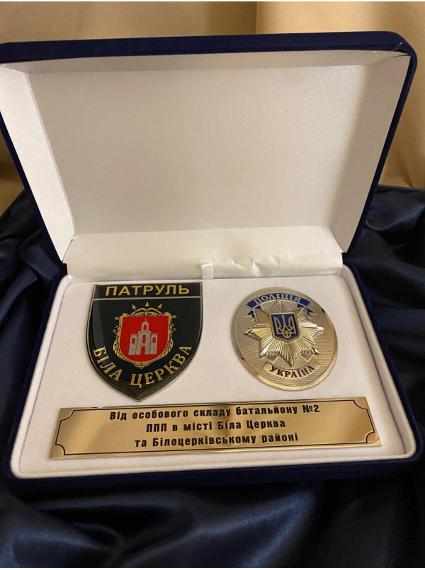 Набір шеврон і жетон НПУ Біла Церква у футлярі (42170)