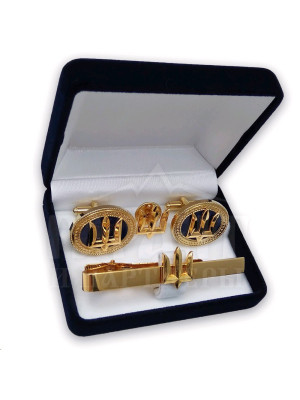 Набір запонки_затискач_значок МОУ_значок 13*16*1,2мм, затискач 65*6мм, запонки 20*24мм (28171)