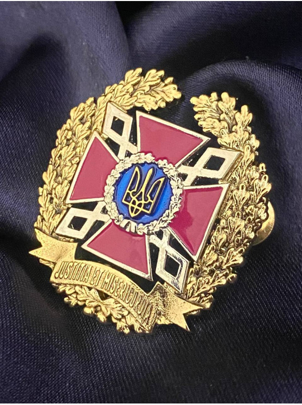 Нагрудний знак  Державної кримінально-виконавчої служби України - "JUSTITIA ET MISERICORDIA" 45 х 40 мм (39640)