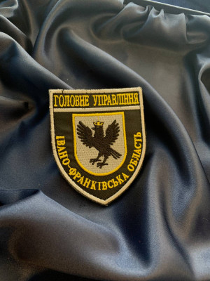 Шеврон Поліція ІВАНО-ФРАНКІВСЬКА ОБЛАСТЬ Грета/Габардин Чорний (37552)