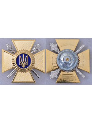 Сувенірний знак НГШ ЗС України «Хрест малий» у футлярі_40х40мм (31905)