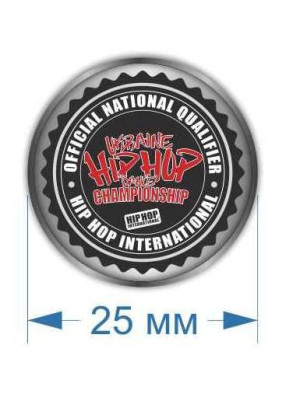 Значок Ukraine Hip-Hop International д 25х1.2 мм (24836)
