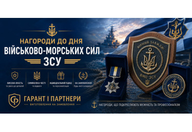Нагороди до Дня Військово-Морських Сил ЗСУ: виготовлення на замовлення від «Гарант і Партнери» 